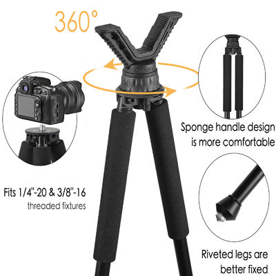Adjustable Black Aluminum Alloy Hunting Bracket S1-02-18 360\u00b0 Rotation 93-180cm Height