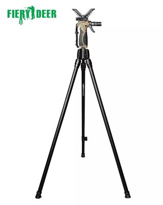 Rubber Feet Lightweight Aluminum Alloy Hunting Bipod Compact Folded Length With Ergonomics
